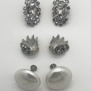 Three pairs of Vintage Clip-on Earrings
